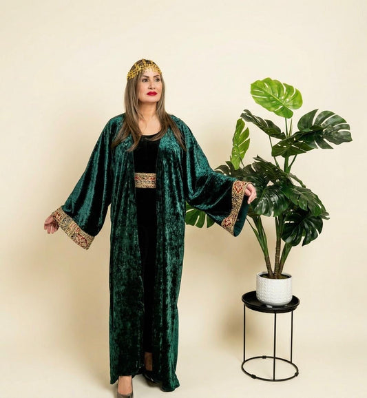 One piece - Sultana velvet open Abaya - Rana Muda