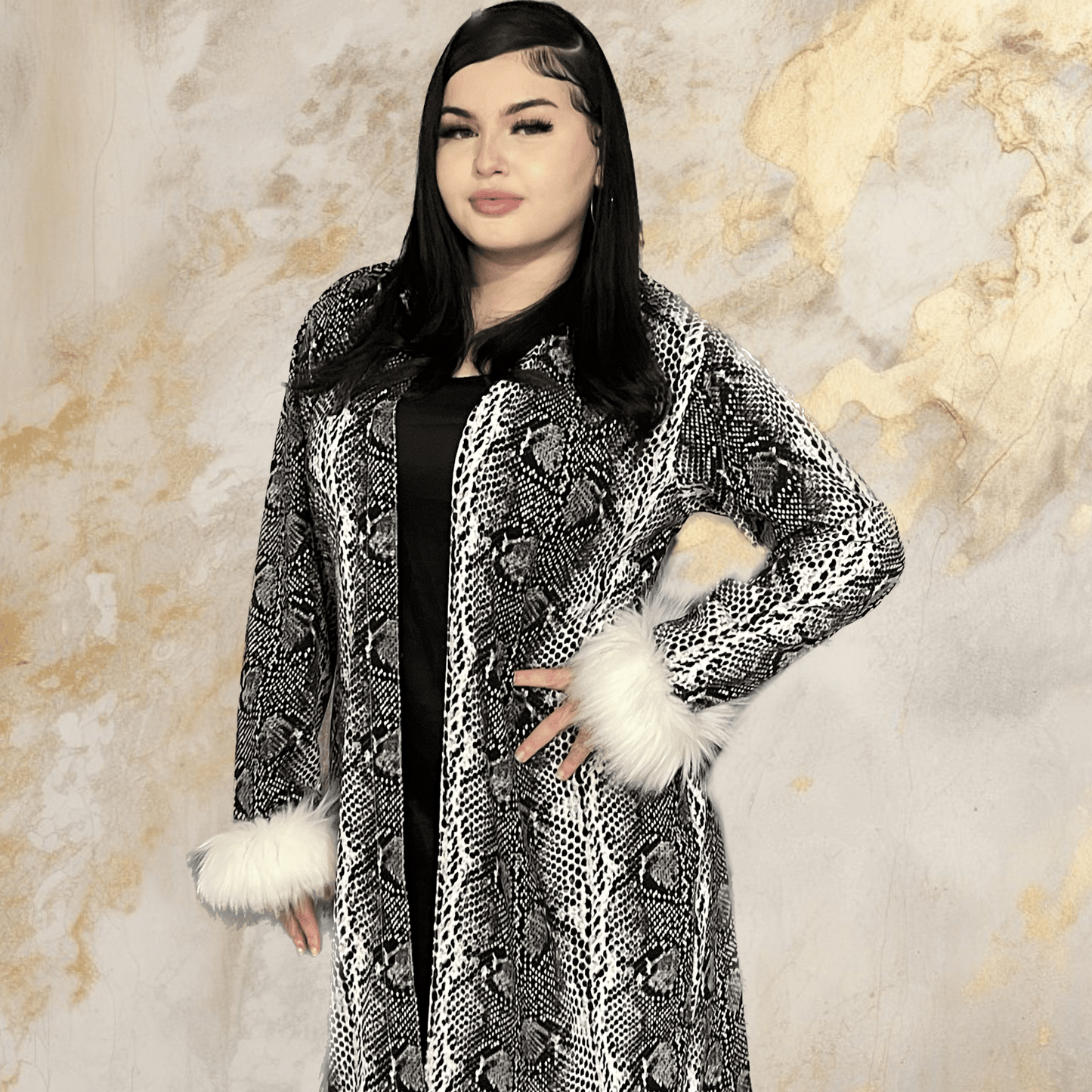 faux snakeskin coat - My Store